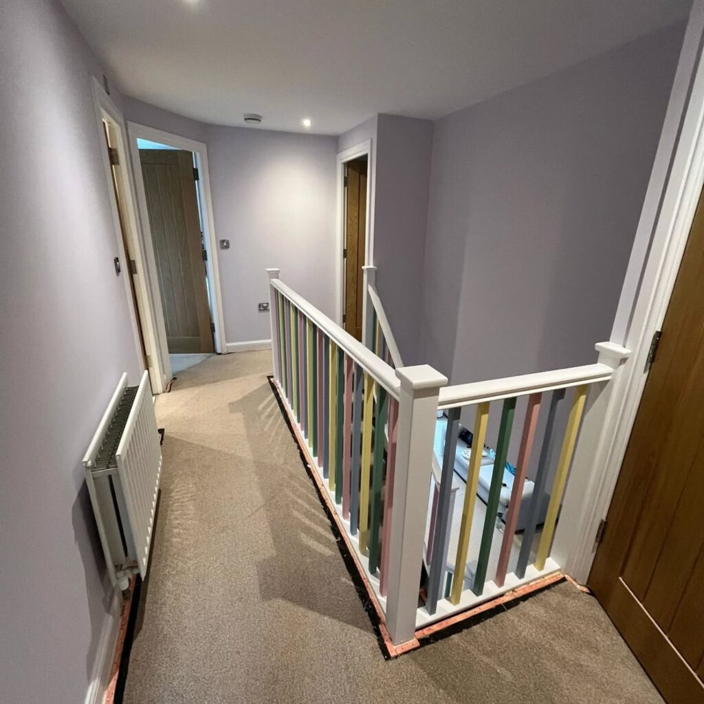 Hallway after professional decorating with even paintwork